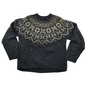 L.L.Bean Men’s Wool Blend Nordic Fair Isle Sweater Small Vintage Made in USA